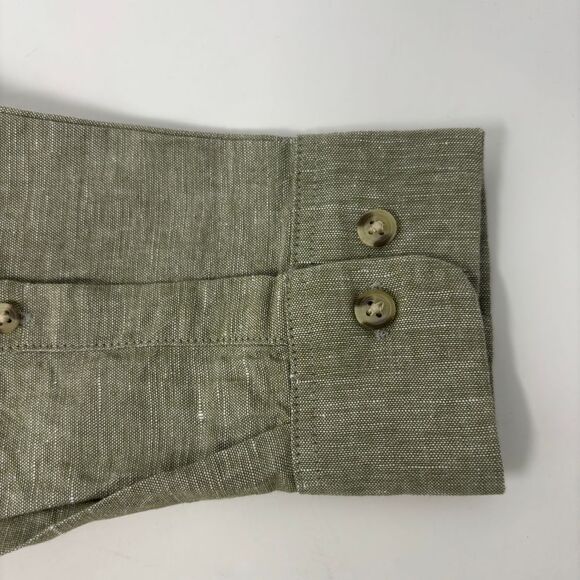 Asos Design Shirt Men's Small Tall Brown Linen Overshirt Drawstring Button Front - Picture 5 of 10